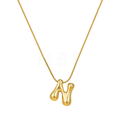 304 Stainless Steel Alphabet Pendant Necklaces for Men and Women GP1122-14-1