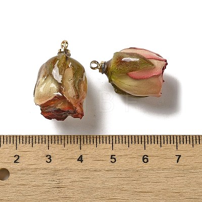 Preserved Rose with Golden Alloy Pendants FIND-M010-01A-1