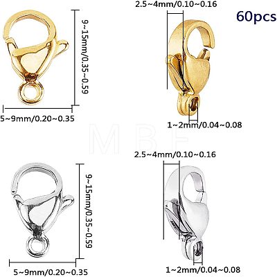 304 Stainless Steel Lobster Claw Clasps Sets STAS-PH0012-01M-1