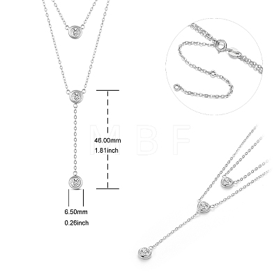 SHEGRACE 925 Sterling Silver Tiered Necklaces JN958A-1