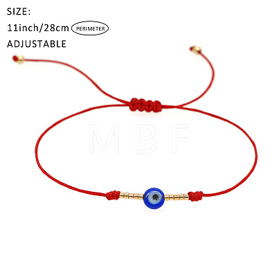 Vintage Evil Eye Miyuki Gold Beaded Braided Bracelets with Brass Beads for Women TE3709-2-1