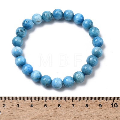 Natural Apatite Round Beads Stretch Bracelets for Women BJEW-Z158-03J-03-1