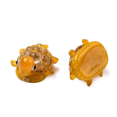 Handmade Gold Sand Lampwork Beads LAMP-K044-01A-1