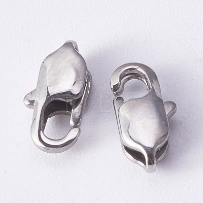 Tarnish Resistant 304 Stainless Steel Lobster Claw Clasps STAS-P190-01-1