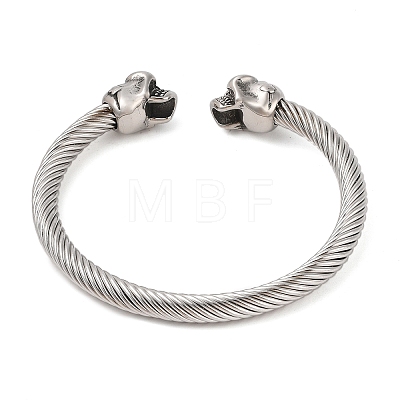 Viking 304 Stainless Steel Open Cuff Bangles for Men BJEW-U001-06C-AS-1