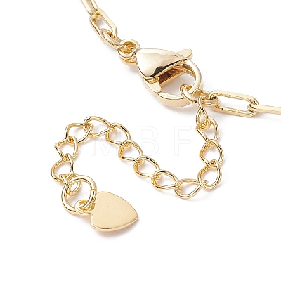 Word Love 304 Stainless Steel Charms Bib Necklaces with Brass Paperclip Chains NJEW-JN04534-1