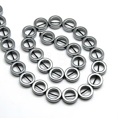 Non-magnetic Synthetic Hematite Donut Beads Strands G-F161-40-1