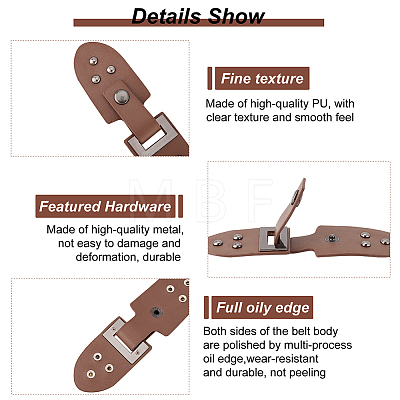 Fingerinspire 6 Sets PU Imitation Leather Sew on Toggle Buckles FIND-FG0001-84-1