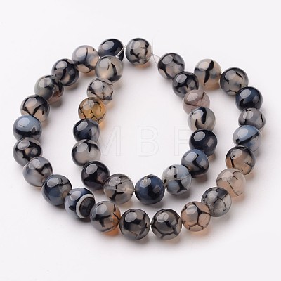 Natural Dragon Veins Agate Beads Strands G-D845-03-8mm-1