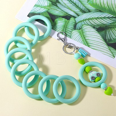 9Pcs Ring Food Grade Eco-Friendly Silicone Beads JX895I-1