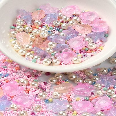 Ocean Theme Diy Painted Glass Beads DIY-YW0008-82C-1