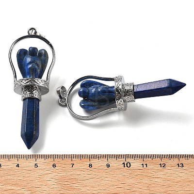 Natural Lapis Lazuli Pointed Big Pendants KK-H491-01P-03-1