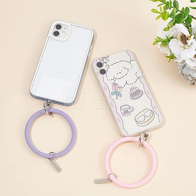 8Pcs 4 Colors Silicone Loop Phone Lanyard KEYC-CA0001-24-1