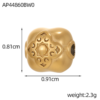 304 Stainless Steel Beads STAS-OY013-4G-1