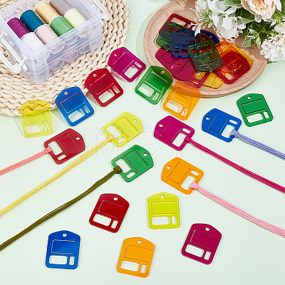 30Pcs 6 Colors Acrylic Floss Bobbin AJEW-FH0008-68-1