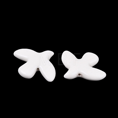 Peace Dove Shape Glazed Porcelain Beads PORC-Q006-01-1