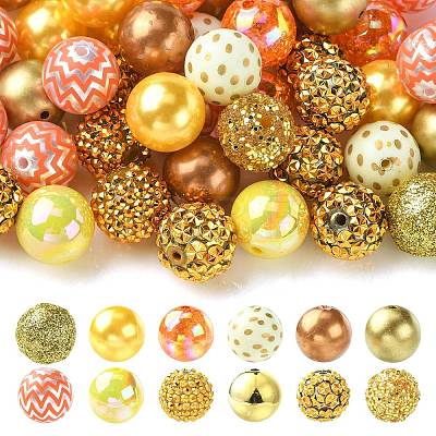50Pcs 12 Styles Resin Rhinestone & Acrylic Beads Findings Kits DIY-CJ0003-31-1