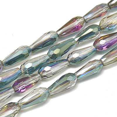 Electroplate Glass Beads Strands EGLA-Q099-C04-1