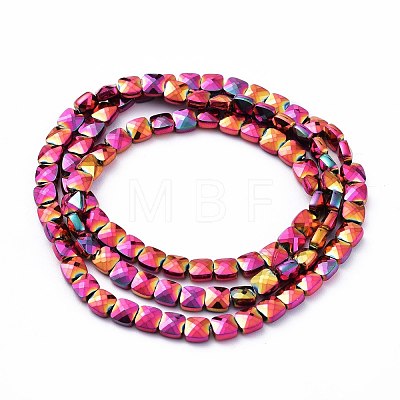 Rainbow Electroplate Glass Beads Strands EGLA-S176-02-F01-1