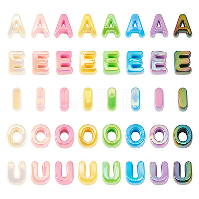 50Pcs 5 Styles UV Plating Opaque Acrylic Beads PACR-TA0001-31H-1