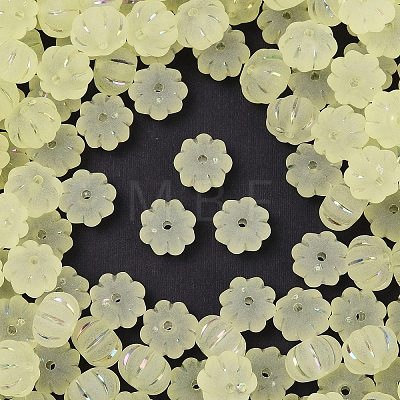 Frosted Transparent Acrylic Beads OACR-P029-03B-03-1