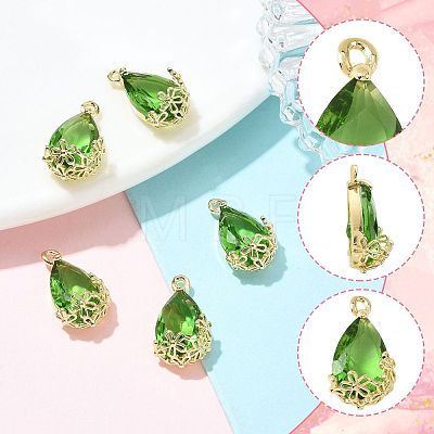 Transparent Glass Pendants GLAA-FZ0001-02G-1