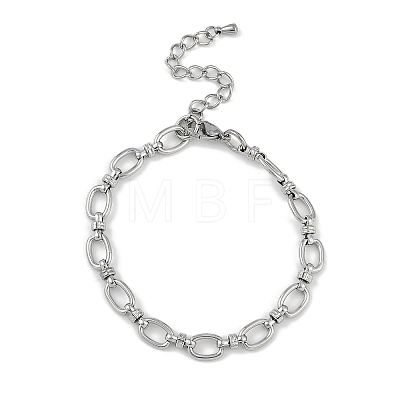 304 Stainless Steel Oval Link Bracelets for Men Women BJEW-G725-05P-1