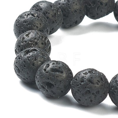 Natural Lava Rock Beaded Stretch Bracelets BJEW-D446-D-33-1