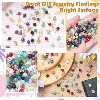 16Pcs 4 Styles September Birthstone Natural Lapis Lazuli Pendant and Connector Charms PALLOY-SW00117-1