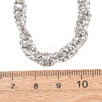 6MM 304 Stainless Twisted Rope Chain Necklaces SA-CBA725A-24P-1