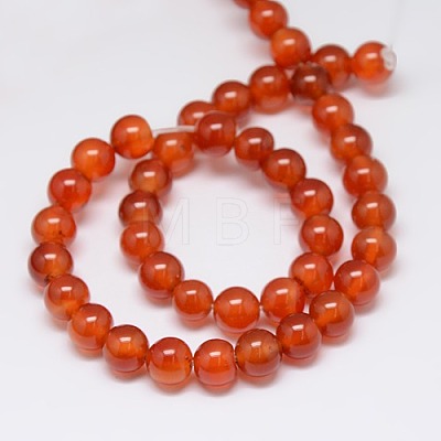 Natural Agate Round Beads Strand G-L087-8mm-04-1