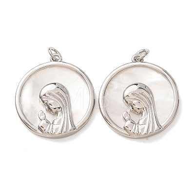 Religion Natural White Shell Pendants SH-CBAB4F6-01P-1