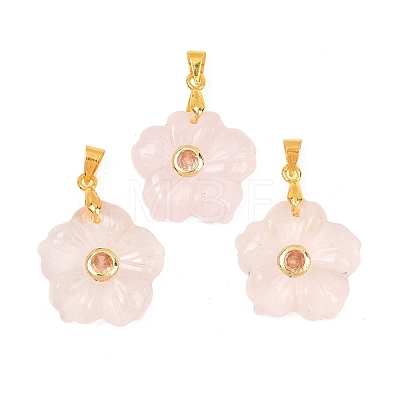 Natural Rose Quartz Carved Pendants G-A315-01G-08-1