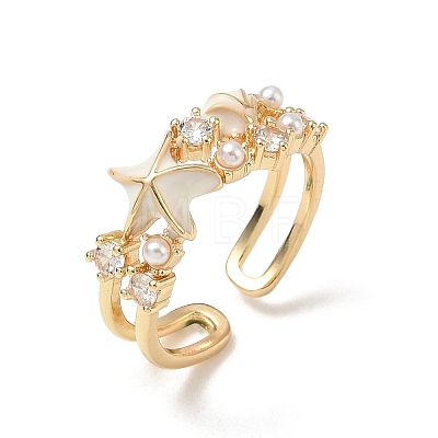 Ocean Brass Enamel Finger Rings RB-CBAD847-01A-G-1