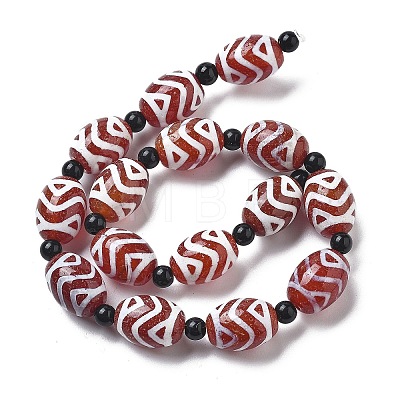 Tibetan Style dZi Beads Strands G-NH0037-C01-01-1