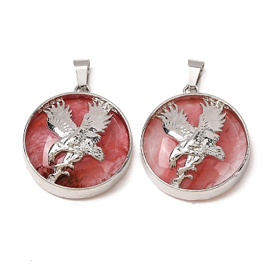 Cherry Quartz Glass Pendants GG-CBA040B-02P-01-1