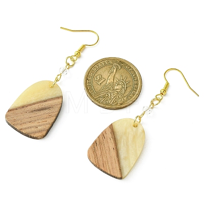Resin & Walnut Wood Arch Dangle Earrings EJEW-JE05506-02-1