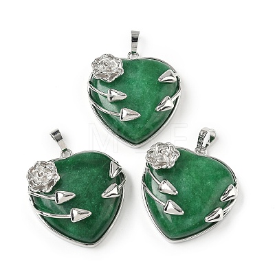 Natural & Synthetic Mixed Stone Heart Pendants G-S391-01-1