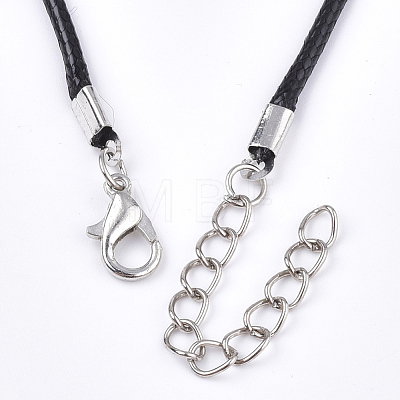 Waxed Cord Necklace Making with Iron Findings NJEW-R229-2.0mm-02-1