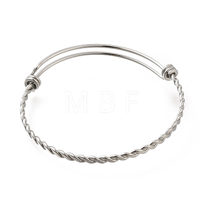 304 Stainless Steel Twist Bangles for Women BJEW-M233-01P-1