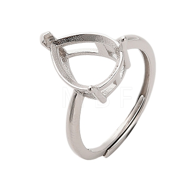 Rhodium Plated 925 Sterling Silver Adjustable Ring Components STER-NH0016-01C-P-1