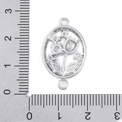 Brass Pave Clear Cubic Zirconia Connector Charms KK-Z066-10P-1