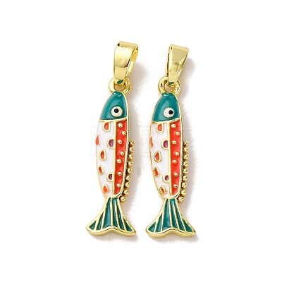 Brass Enamel Pendants KK-F911-23G-02-1