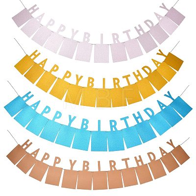 Paper Glitter Happy Birthday Photo Hanging Banner DIY-FZC0002-04C-1