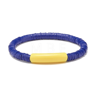 Handmade Polymer Clay Beaded Stretch Bracelets BJEW-JB07781-1