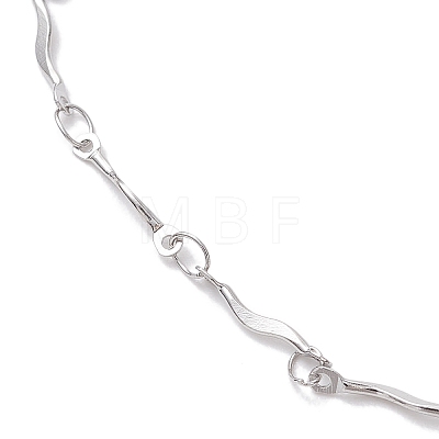 304 Stainless Steel Wave Bar Link Chains Anklets for Women AJEW-AN00627-1