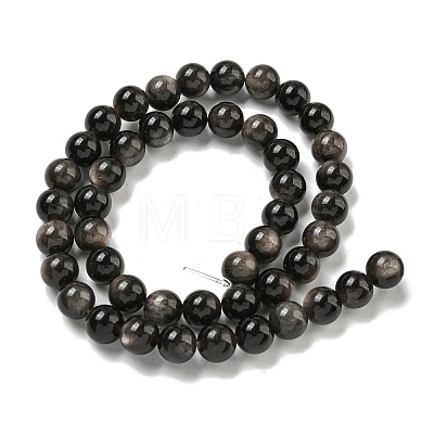 Natural Silver Obsidian Beads Strands G-S150-20A-10MM-1