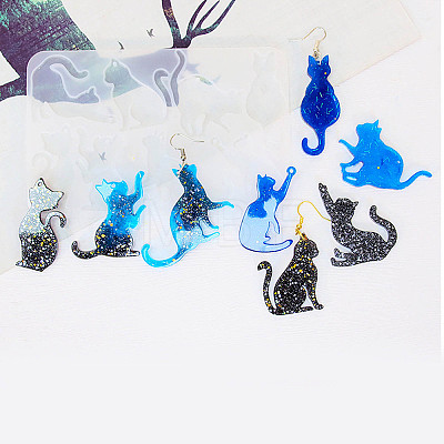 Cat Shape DIY Pendant Silhouette Silicone Molds X-SIL-F010-01-1