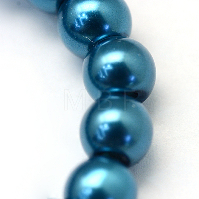 Baking Painted Pearlized Glass Pearl Round Bead Strands X-HY-Q003-6mm-06-1