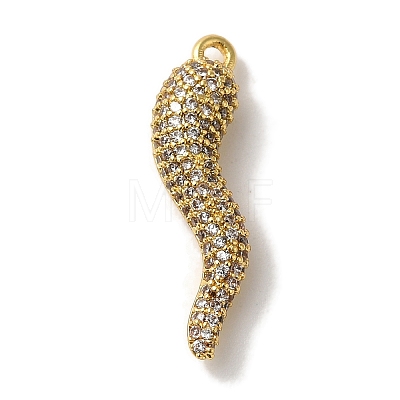 Rack Plating Brass Micro Pave Cubic Zirconia Pendant KK-A229-03D-G-1